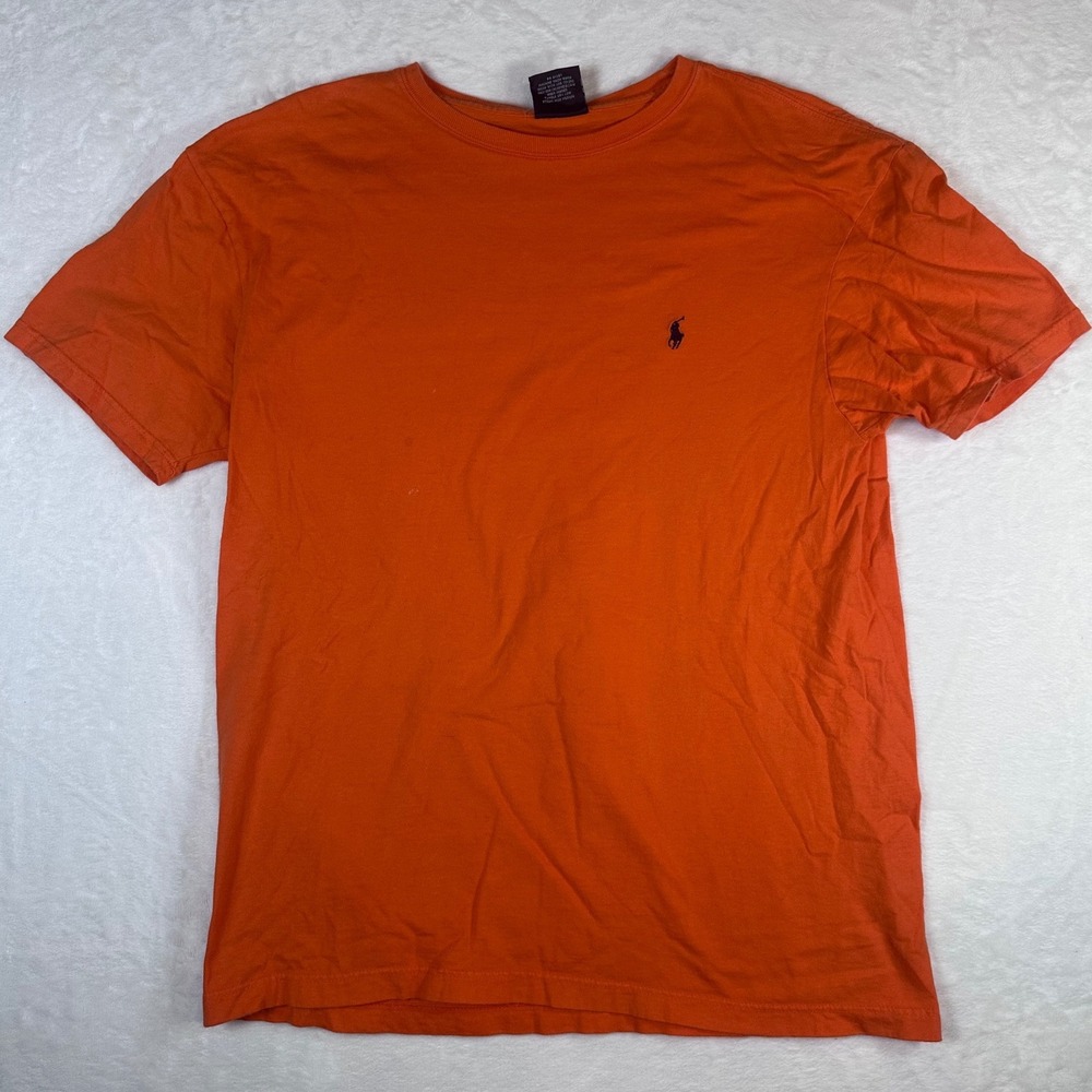 Polo Ralph Lauren Mens Orange Short Sleeve T-Shirt Small Pony Logo Cotton S